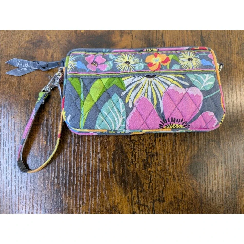 Vera Bradley Wristlet Wallet Jazzy Blooms Floral Retired Pattern Excellent